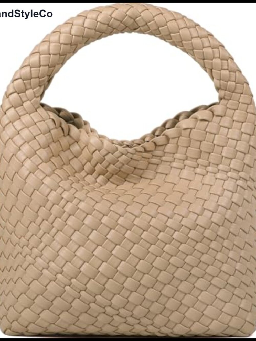 Handwoven Vegan Leather Small Tote Bag Mini Shoulder Purse Boho Chic